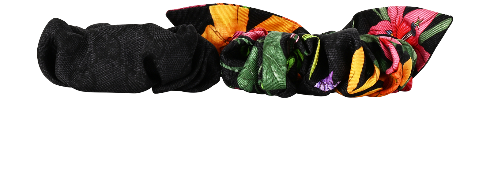 Gucci Scrunchie Set, &pound;195, Accessories, Black/Green/Orange/Pink, Silk, Back view